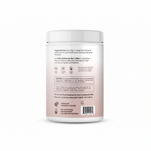 3 Pack Bella All Natural Probiotics Hot Coffee